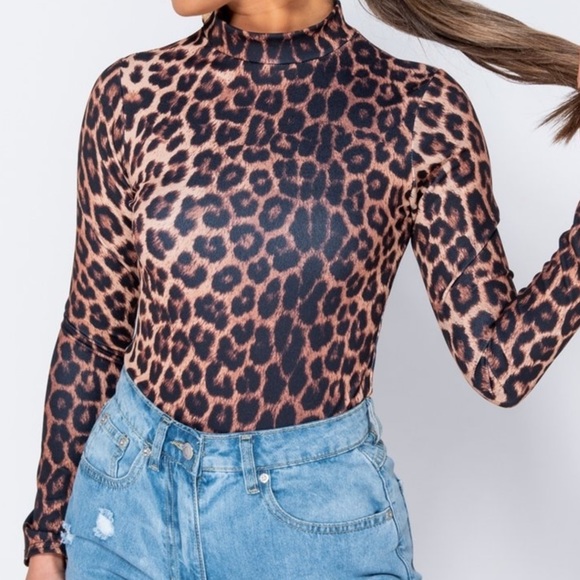 LAST 1❤️Leopard Long Sleeve Bodysuit - Picture 6 of 15
